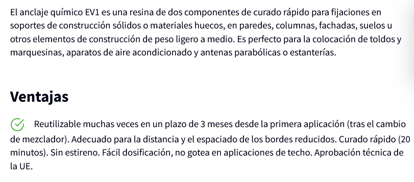 ANCLAJE QUIMICO EV1 GRIS (300ml, QUILOSA)