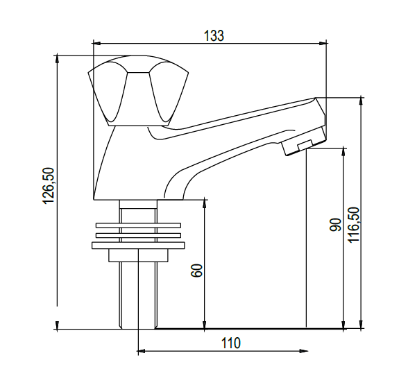 SET GRIFO LABAVO UN AGUA 2 Uds. (CORINTO, BUADES)