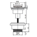 VALVULA LATON CLICK-CLACK UNIVERSAL TORNILLO MINI (Ø1-1/4 x 32, PRHIE)