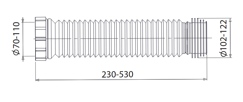BOQUILLA INODORO EXTENSIBLE (∅110/230-530cm, PRHIE)