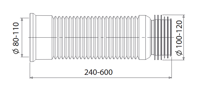 BOQUILLA INODORO EXTENSIBLE PLUS (∅110/240-600cm, PRHIE)