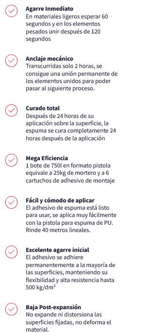 ESPUMA FIJACION 60 SEG ORBAFOAM PISTOLA (750ml; QUILOSA)