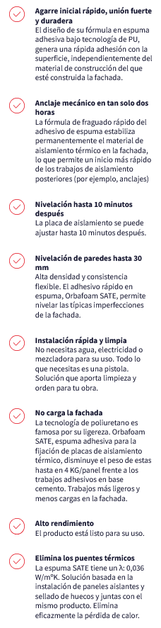 ESPUMA ADHESIVA SATE PISTOLA ORBAFOAM (870ml; QUILOSA)