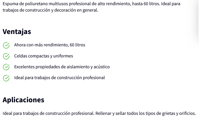 ESPUMA PU PRO 60 CANULA (750ml, QUILOSA)