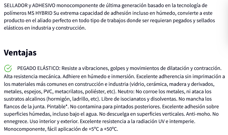 MS 35 TOTAL SELLADOR POLIURETANO (600ml, QUILOSA)