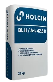 CEMENTO BLANCO CEM II A-L 42.5R (25 KG, HOLCIM)