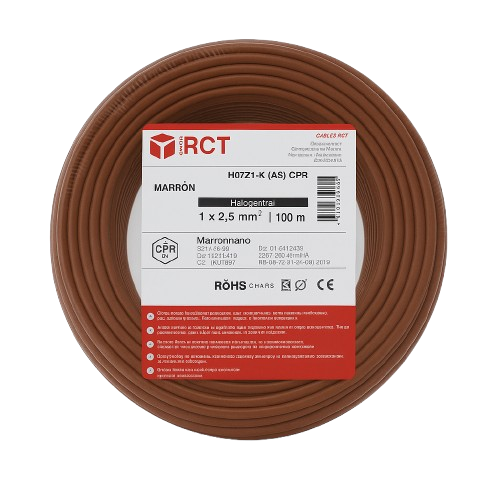 [C15100M] CABLE H07Z1 (AS) CPR Type 2 (1ⅹ1.5mm², 100m) (Marron)