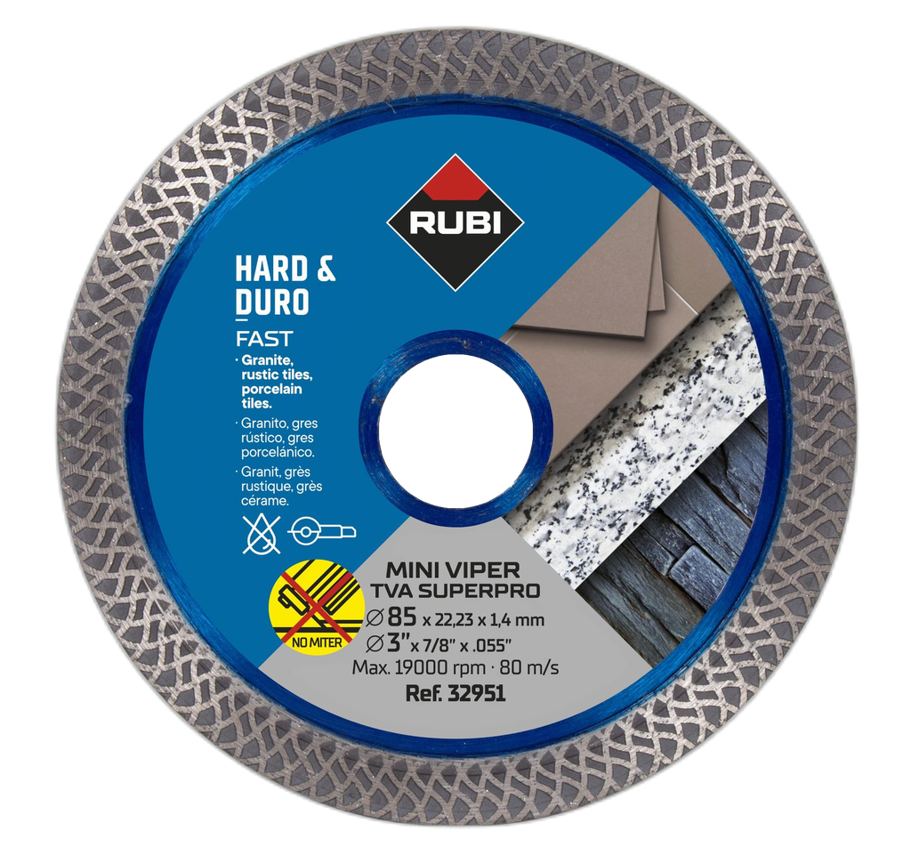 [32951] DISCO PORCELANICO DURO TVA SUPERPRO (RUBI) (∅85mm)