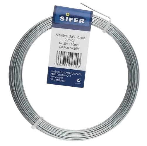 [57209] ALAMBRE GALVANIZADO (Nº6=1,10mm/28m/250gr)