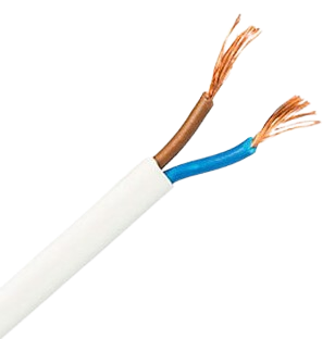 [C2521B] CABLE MANGUERA CPR H05VV-F BLANCO (2ⅹ2.5mm², 1m)