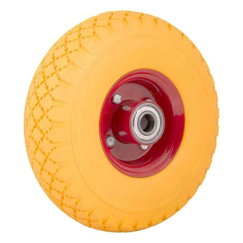[73204] RUEDA DE CARRETILLA MACIZA AMARILLO (260x75mm, 1Ud) (EJE Ø16mm)