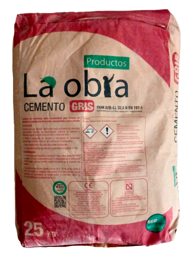 CEMENTO GRIS (25 KG, LA OBRA)