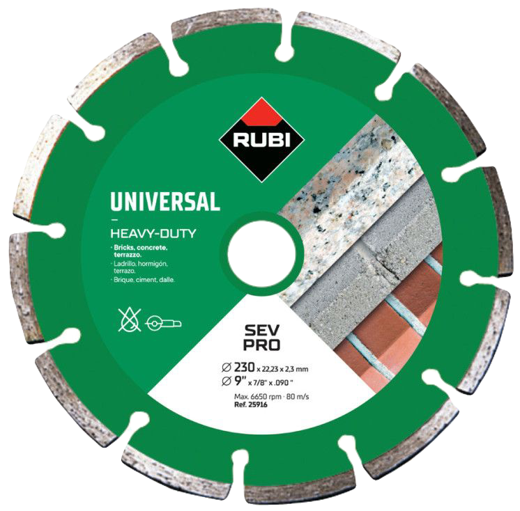 DISCO DIAMANTE GENERAL DE OBRA SEGMENTADO SEV (RUBI)
