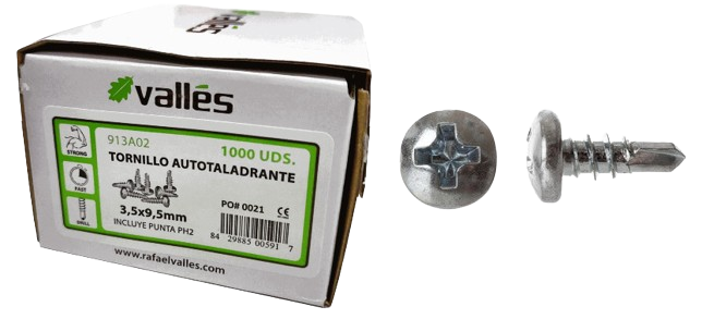TORNILLOS MM CABEZA REDONDA (3,5x9,5mm (1000Uds), VALLES)