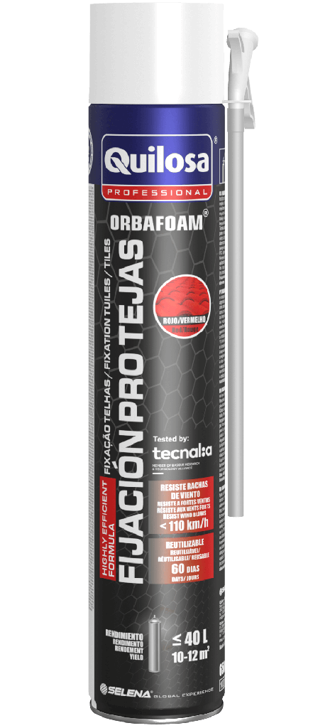 ESPUMA FIJACION PRO TEJAS ROJO ORBAFOAM (650ml; QUILOSA)