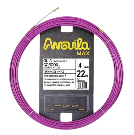GUIA PASACABLES ACERO+NYLON LILA (ANGUILA MAX)