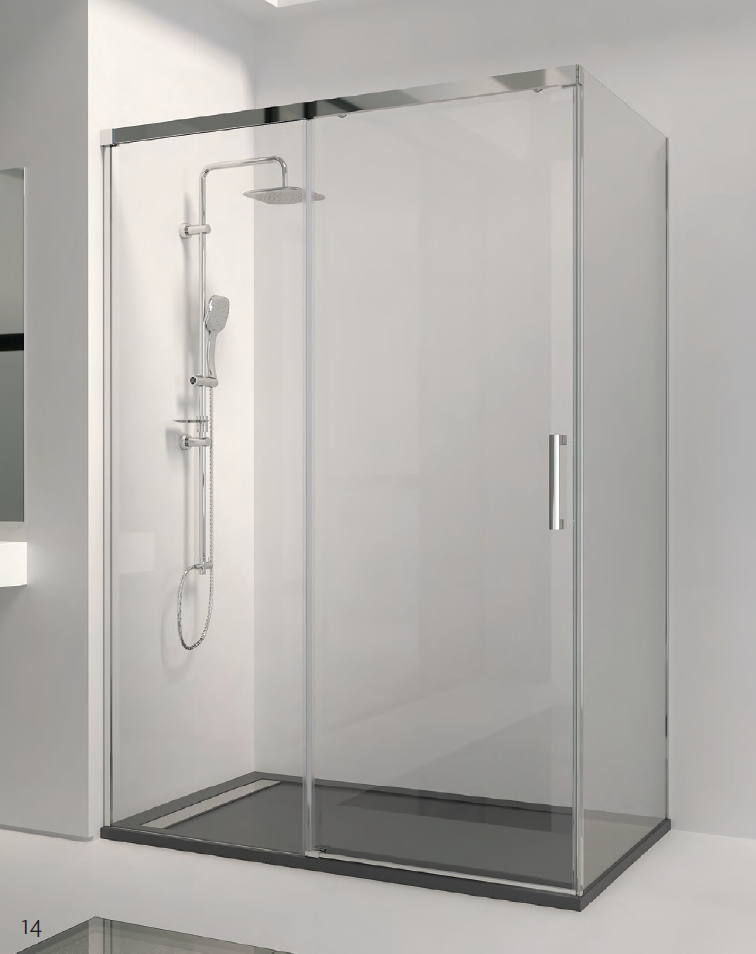 [98431100] TREBAN FRENTE DUCHA (CROMO, VIDRIO LISO) (100 (95 - 100))