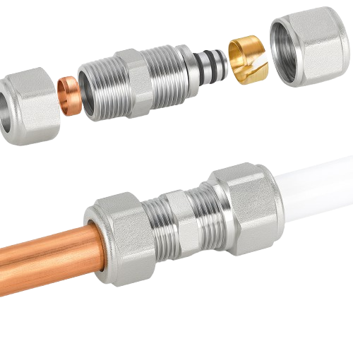 [A1516mc] ADAPTADOR COBRE COMPRESION - MULTICAPA-PEX COMPRESION (Ø15 x 16)