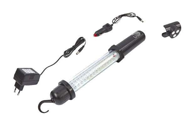 LAMPARA DE TALLER RECARGABLE CON 60+17 LED