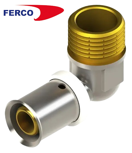 [C1612hhf] CODO MULTICAPA & PEX - ROSCA DUO PRESS (FERCO) (Ø16x1/2, Hembra)