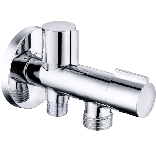 VALVULA DE ESCUADRA DOBLE METAL (Ø1/2x1/2x3/8, VERHAL)