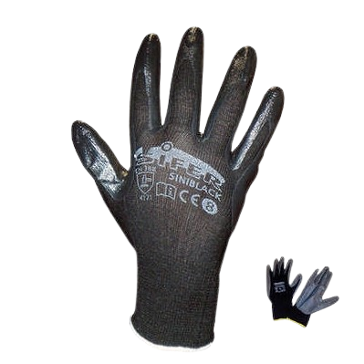 GUANTES DE POLIESTER Y NITRILO (SINIBLACK, SIFER)
