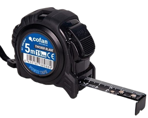 [10585025] FLEXOMETRO HOJA NEGRA DOBLE CARA (25mmx5m, COFAN) 