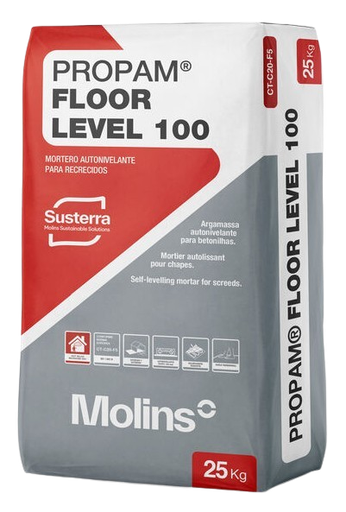 MORTERO AUTONIVELANTE FLOOR LEVEL 100 10x100mm (25 Kg, PROPAMSA)