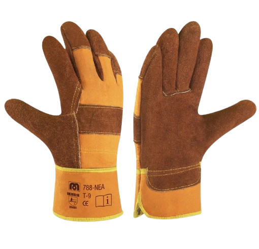 [788-NEA/9] GUANTES AMERICANO SERRAJE VACUNO AMARILLO (T-9, MARCA)