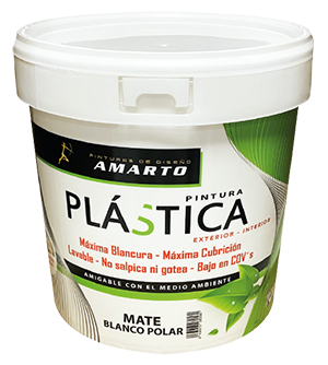 PINTURA PLASTICA MATE BLANCO POLAR (14L, AMARTO)