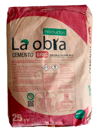 CEMENTO GRIS (25 KG, LA OBRA)